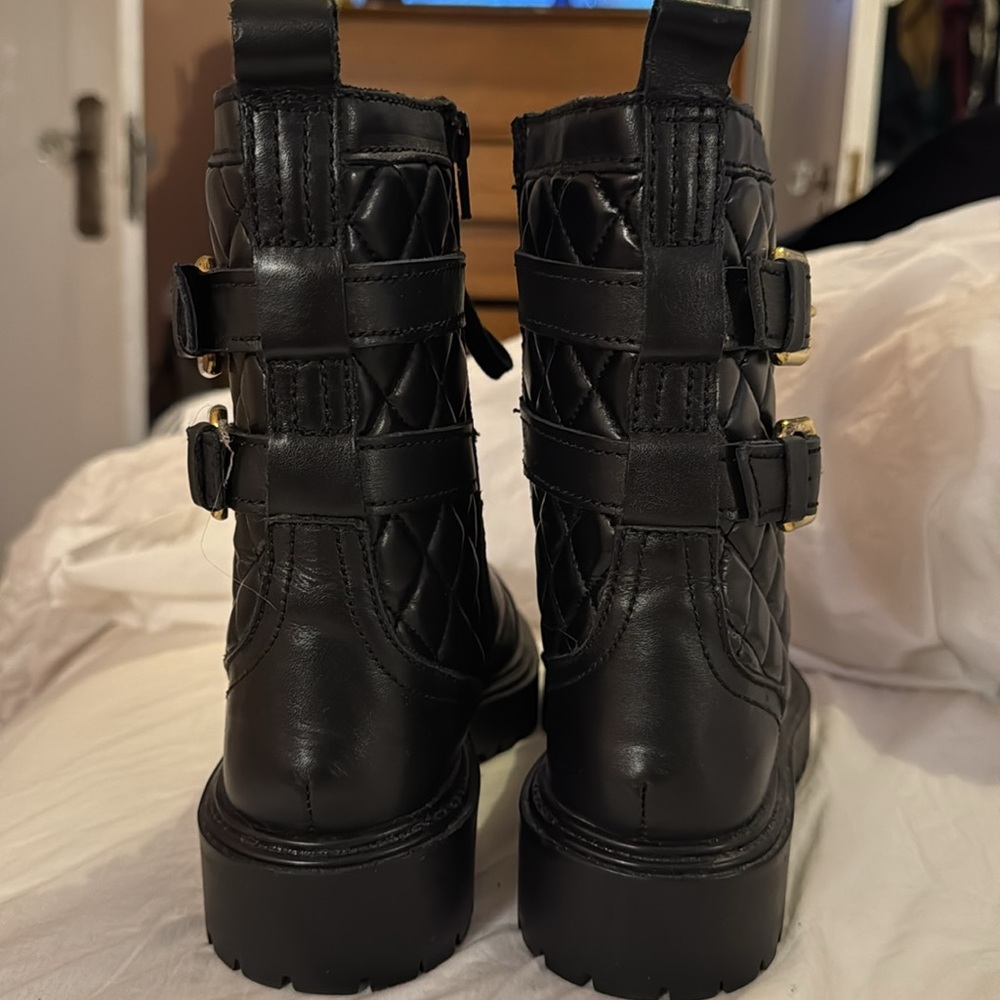 MANGO NWOT- Military leather ankle boots - Picture 5 of 6